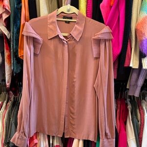Ava & Viv Women's Mauve Blouse with Shoulder Details